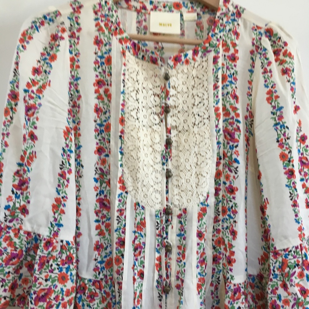 Anthropologie Maeve Floral Bell Sleeve a Tunic Top - Picture 4 of 5